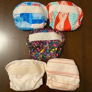 Five BumGenius Newborn AIO Diapers